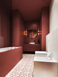 Дизайн ванны бордовый цвет