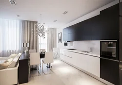 Interior kitchen living room minimalism