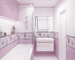 Дизайн ванны в розовых тонах