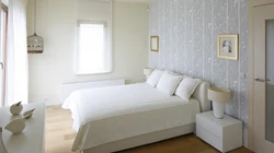 Wallpaper in a small bedroom in a modern style photo