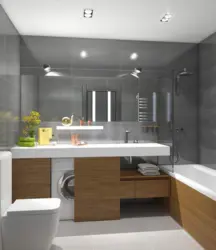 Фото дизайн ванной комнаты совмещенной с туалетом в современном стиле