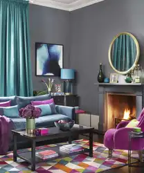 Сиреневый цвет в интерьере гостиной сочетание с другими цветами