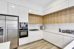 Kitchen interior cabinets to the ceiling