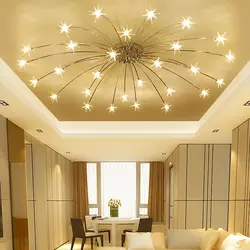 Освещение для натяжных потолков в гостиной фото в интерьере