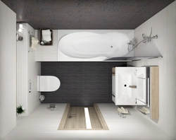 Санузел дизайн с ванной в современном стиле 5 кв м