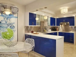 Дизайн Кухни Голубые Стены