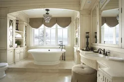 Дизайн ванны в современном стиле с окном
