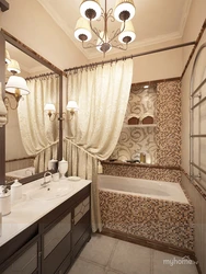 Дизайн ванной комнаты в коричнево бежевых тонах
