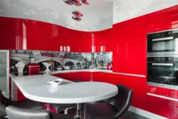Кухня красные фасады фото