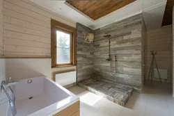 Ванная комната в доме из бруса интерьер