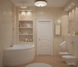 Light tiles in the bathroom design