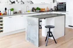 Столешница под бетон в интерьере кухни фото