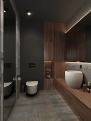 Дизайн ванной в серо коричневых тонах