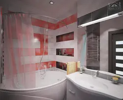 Дизайн ванной комнаты с угловой ванной 5 м