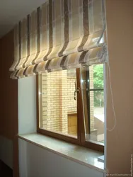 Римские шторы на пластиковые окна на кухню фото
