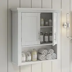 Подвесной шкаф для ванной в интерьере