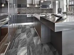 Gray marble in the kitchen interior