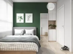 Серо зеленые спальни фото