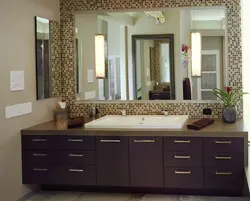 Мебель для ванной в интерьере фото комнаты