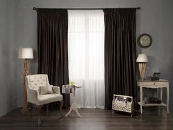 Цвет штор к коричневым обоям в гостиной фото