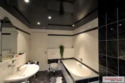 Фото потолка в ванной черного цвета