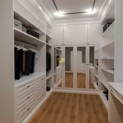 Interior design of a dressing room in an apartment