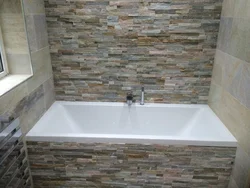 Artificial stone in the bathroom interior photo