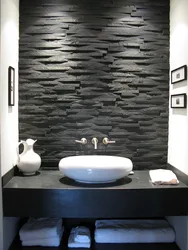 Искусственный камень в интерьере ванной фото