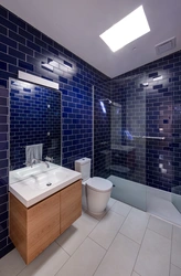 Синяя плитка в ванную комнату дизайн фото