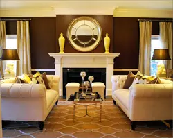 Интерьеры желто коричневых гостиных фото