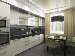 Kitchen in light colors design 16 sq m