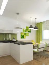 Кухня в зелено белых тонах фото