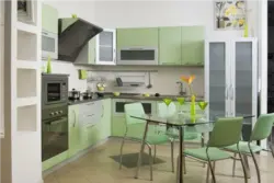 Кухня Серо Зеленая Фото В Интерьере