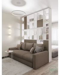 Дизайн однокомнатной квартиры с перегородкой для спальни