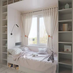 Bedroom design in a small room with a window