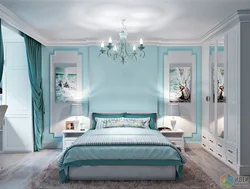 Интерьер спальни в бирюзовом стиле