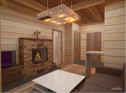 Дизайн интерьера гостиной бани