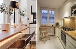 Photo how to put a table in a small kitchen photo