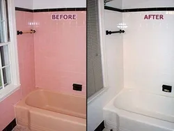 Покраска плитки в ванной комнате фото