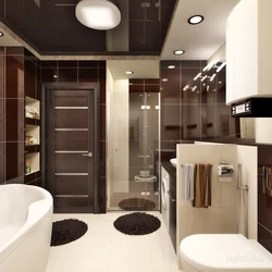Ванная комната дизайн коричнево белый