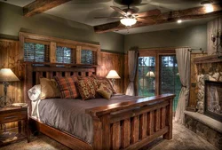 Дизайн спальни по деревенски