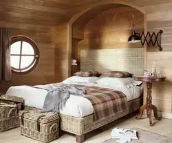 Дизайн спальни по деревенски