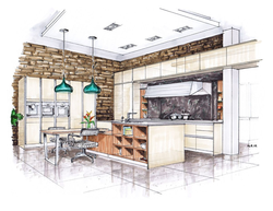 Проектирование дизайн интерьера кухни