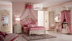 Bedroom interior photo in pink tones photo