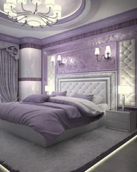 Дизайн спальни в фиолетовых тонах