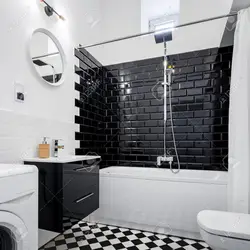 Дизайн ванной комнаты черный пол