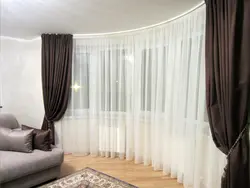 Оформление шторы гостиная дизайн фото
