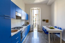 Дизайн Кухни В Синем И Белом Цвете