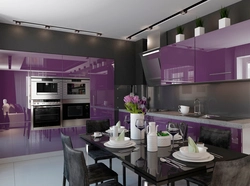 Kitchen in purple design photo