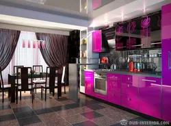 Кухня в фиолетовом цвете дизайн фото
